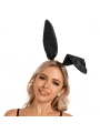 Siyah Renk Saten Kaplama Şekil Verilebilir Tavşan Kulak Taç 35x11 Cm