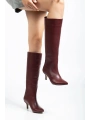 SYT-2025 Bordo Cilt  Günlük Kadın Çizme