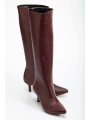 SYT-2025 Bordo Cilt  Günlük Kadın Çizme