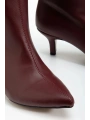 SYT-2025 Bordo Cilt  Günlük Kadın Çizme