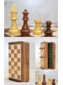 Özel Vernikli Mıknatıs Taşlı Ahşap Katlanabilir Kutulu Satranç Oyunu 25 Cm G222