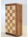 Özel Vernikli Mıknatıs Taşlı Ahşap Katlanabilir Kutulu Satranç Oyunu 17.5 Cm G221