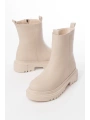 812-2012 Bej Luna Fermuarlı Günlük Kadın Bot