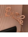 Rose Gold Renkli Taşlı “bride” Gelin Tacı – El Yazısı Yazı Tipiyle