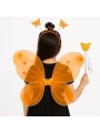 Turuncu Kelebek Kız Seti – 50 Cm Kelebek Kanadı, Taç Ve Asa
