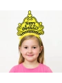 Sarı Happy Birthday Prenses Tacı – Doğum Günü Taç Aksesuarı