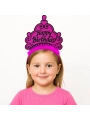 Fuşya Happy Birthday Prenses Tacı – Doğum Günü Taç Aksesuarı