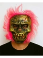 Wild Skull - Bakır Kafatası Pembe Saçlı İskelet Maske