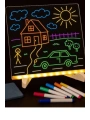 Neon Işıklı 7 Renk Işık Boyama Kalemli Led Resim Panosu Boyama Tahtası Kalemleri 20 X 20