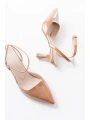 ST-004 Vizon Rugan Günlük 7 cm Topuklu Bayan Ayakkabı