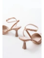 ST-004 Vizon Rugan Günlük 7 cm Topuklu Bayan Ayakkabı