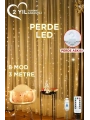 Lw-7 300 Ledli 10 Sarkıt Perde Led Işık, 8 Modlu Uzaktan Kumandalı, 3x3 Metre Peri Telli Led