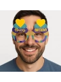 Cupcake Temalı Doğum Günü Renkli Karton Happy Birthday Gözlüğü 6 Adet