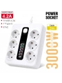 Hp-h04 3000w 10amper 6’lı 2metre Uzatma Kablolu Çoklu Termal Akım Priz