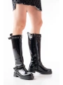 02-307 Siyah Rugan Düz Topuklu Günlük Bayan Binici Çizme