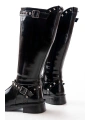02-307 Siyah Rugan Düz Topuklu Günlük Bayan Binici Çizme