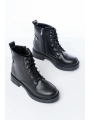 02-2003 Siyah Bağcıklı Fermuarlı Günlük Kadın Bot