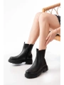 812-2012 Siyah Fermuarlı Günlük Kadın Bot