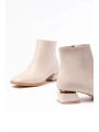 RM-500 Bej Topuklu Fermuarlı Günlük Kadın Bot