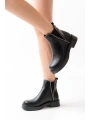02-02 Siyah Taş Aksesuarlı Lastikli Günlük Kadın Bot