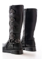 02-346 Siyah Düz Topuklu Günlük Bayan Binici Çizme