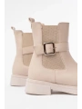 02-2004 Bej Toka Aksesuarlı Lastikli Günlük Kadın Bot