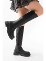 812-300 Siyah Fermuarlı Günlük Kadın Çizme