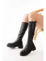 812-2291 Siyah Fermuarlı Günlük Kadın Çizme