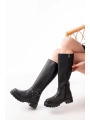 236-3021 Siyah Fermuarlı Günlük Kadın Çizme