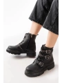 508-3039 Siyah Toka Aksesuarlı Fermuarlı  Günlük Kadın Bot