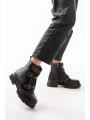 508-3039 Siyah Toka Aksesuarlı Fermuarlı  Günlük Kadın Bot