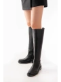 2024-3007 Siyah Fermuarlı Günlük Kadın Çizme
