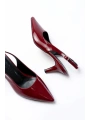 ST-1152 Bordo Rugan Günlük 7 cm Topuklu Kadın Ayakkabı