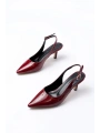 ST-1152 Bordo Rugan Günlük 7 cm Topuklu Kadın Ayakkabı