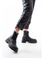 236-2011 Siyah Streç Fermuarlı Günlük Kadın Bot