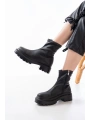 236-2011 Siyah Streç Fermuarlı Günlük Kadın Bot