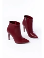 VRT-4802 Bordo Yüksek İnce Topuklu Fermuarlı Kadın Bot
