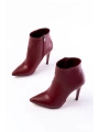 VRT-4802 Bordo Yüksek İnce Topuklu Fermuarlı Kadın Bot