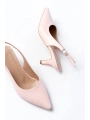 ST-1152 Pembe Rugan Günlük 7 cm Topuklu Kadın Ayakkabı