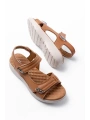 DM-363  Taba Baret Cırtlı Dikişli Günlük Kadın Sandalet