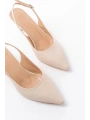 ST-1152 Bej Günlük 7 cm Topuklu Kadın Ayakkabı