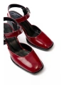 İNF-40450 Bordo Rugan Günlük Arkası Açık Topuklu Bayan Ayakkabı