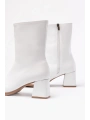 MSK-032 Beyaz Topuklu Fermuarlı Kadın Bot