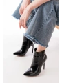 VRT-4802 Siyah Kroko Yüksek İnce Topuklu Fermuarlı Kadın Bot
