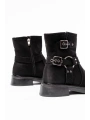 02-2013 Siyah Süet Toka Aksesuarlı Fermuarlı Günlük Kadın Bot