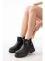 508-3037 Siyah Toka Aksesuarlı Fermuarlı  Günlük Kadın Bot