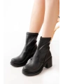 767-3040 Siyah Günlük Kalın Topuklu Kadın Bot