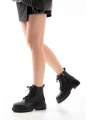 812-296 Siyah Bağcıklı Fermuarlı Günlük Kadın Bot