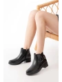 270-3030 Siyah Toka Aksesuarlı Fermuarlı Günlük Kadın Bot