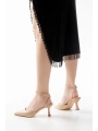 ST-004 Nut Rugan Günlük 7 cm Topuklu Bayan Ayakkabı